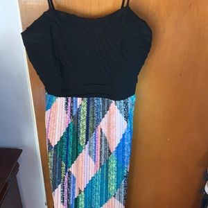 Bar III spaghetti strap pleated maxi dress size M